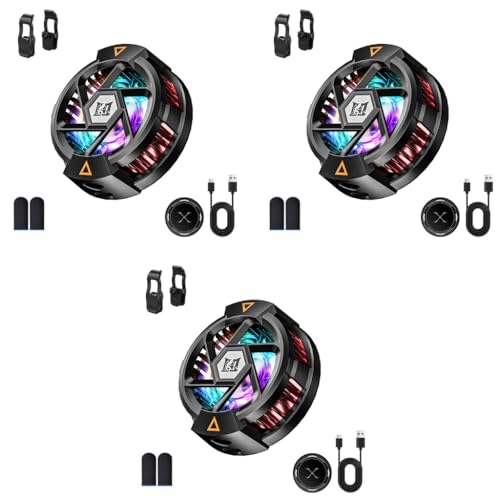 ZORBES® Phone Cooler with Detachable Clips Fan-Based Cooling for Mobile Magnetic RGB Gaming Rapid Cooling for Livestreaming Plug and Go 3PCS ZORBES® Phone Cooler with Detachable Clips Fan-Based Cooling for Mobile Magnetic RGB Gaming Rapid Cooling for Livestreaming Plug and Go 3PCS